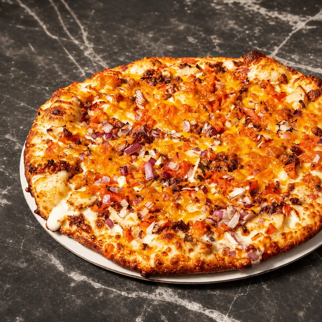Garlic Chicken Pizza.