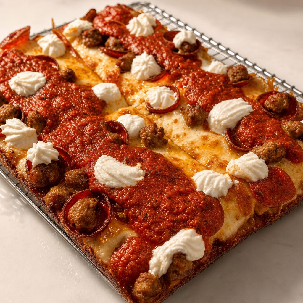 Ricotta City Detroit Pizza.