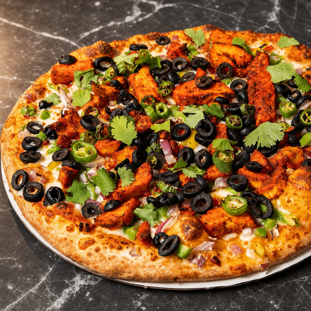 Butter Chicken Pizza.