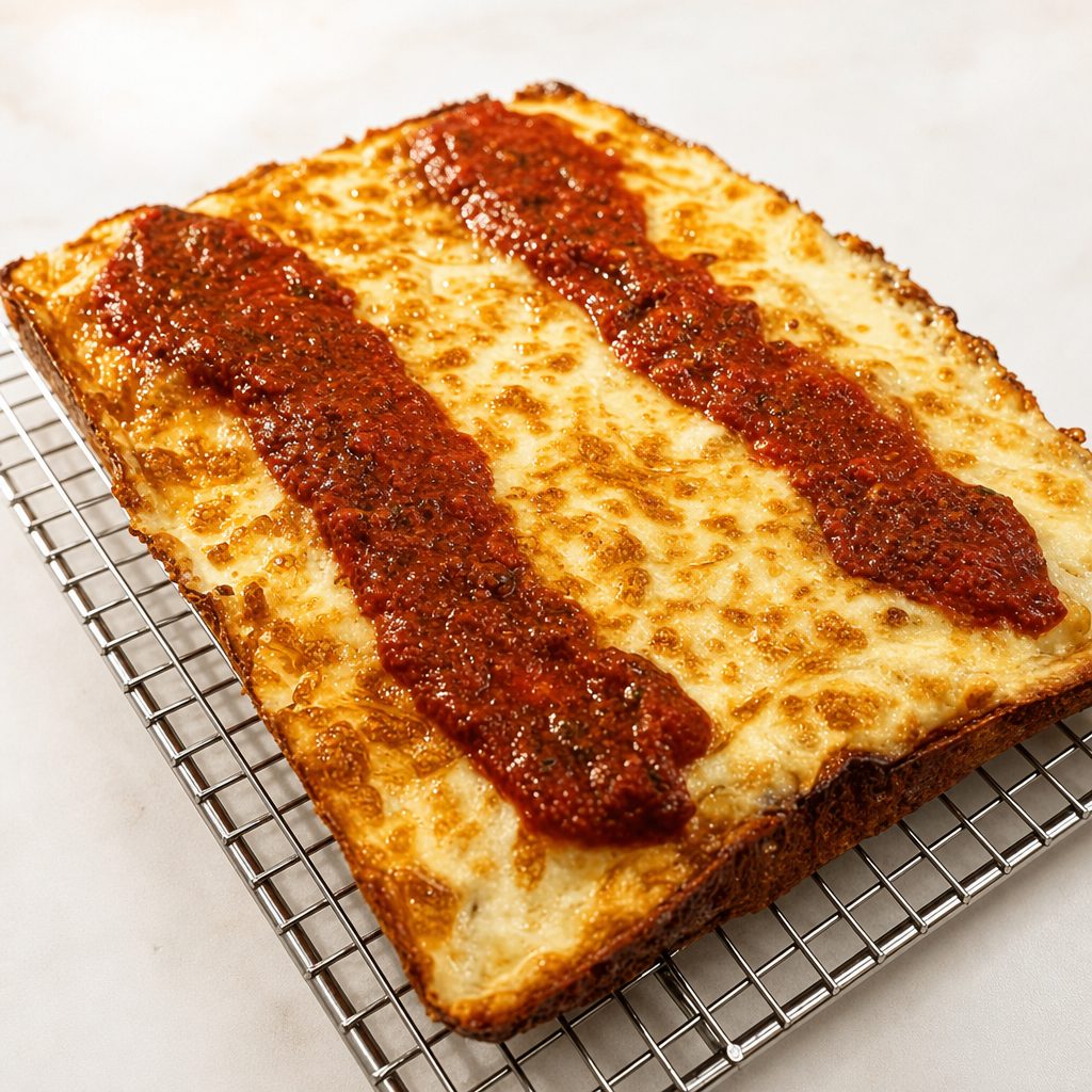 Cheese Detroit Pizza.